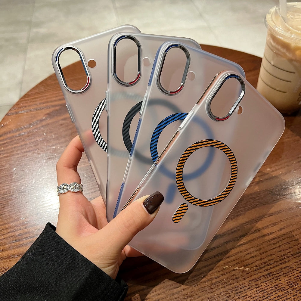 Carbon Fiber Pattern Built-in Magnetic Shockproof Phone Case