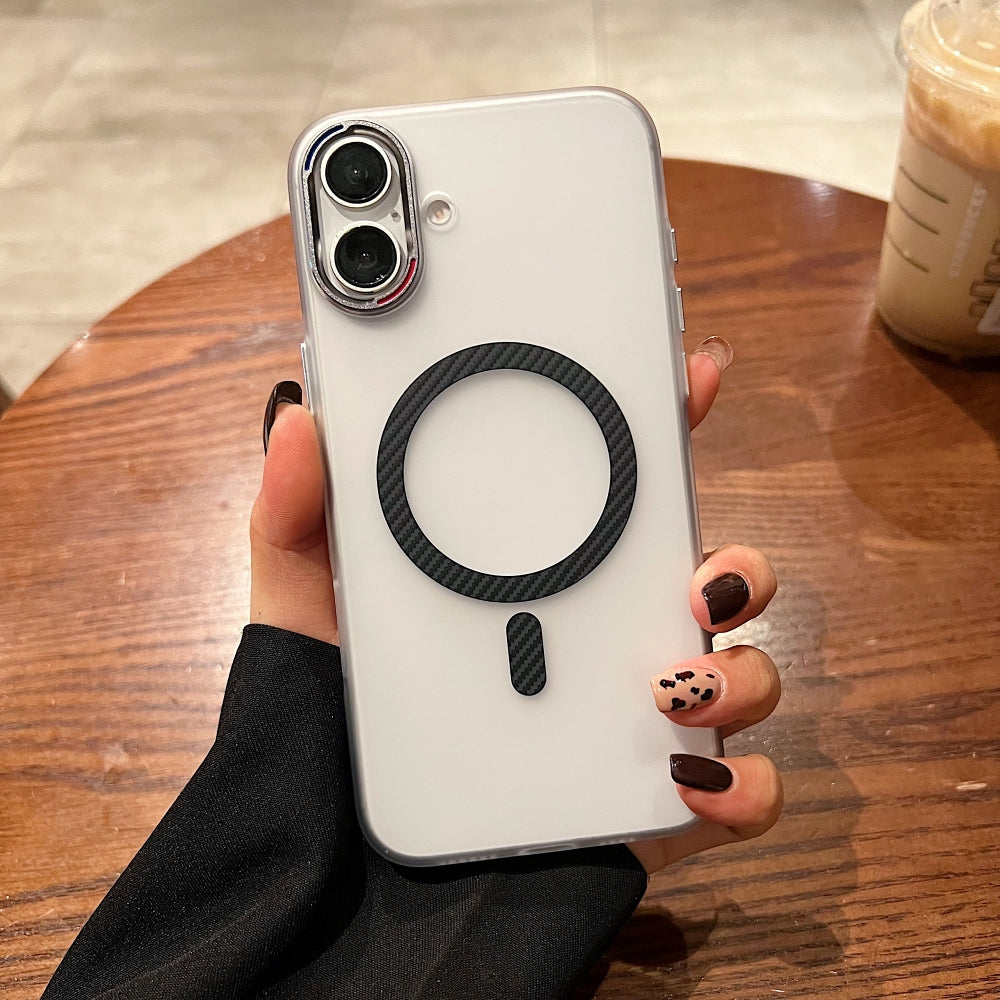 Carbon Fiber Pattern Built-in Magnetic Shockproof Phone Case