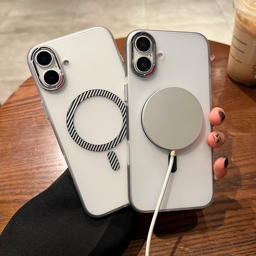 Carbon Fiber Pattern Built-in Magnetic Shockproof Phone Case