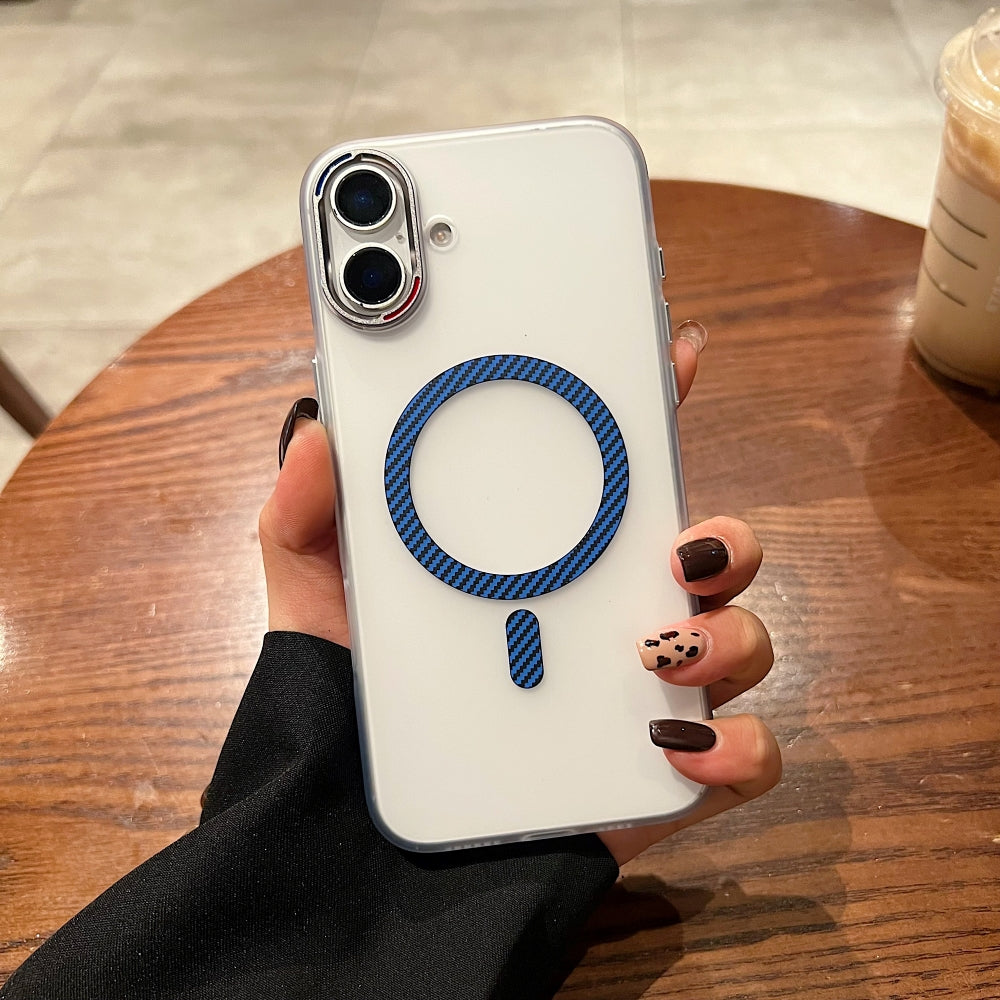 Carbon Fiber Pattern Built-in Magnetic Shockproof Phone Case