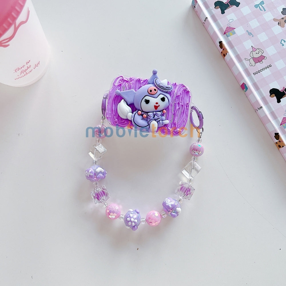 Cute Mini Cartoon Mirror Pop Universal Stand with Crystal Bracelet