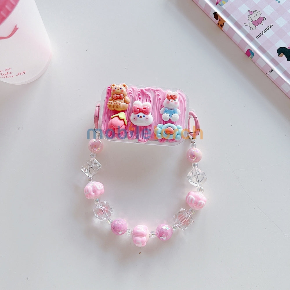 Cute Mini Cartoon Mirror Pop Universal Stand with Crystal Bracelet
