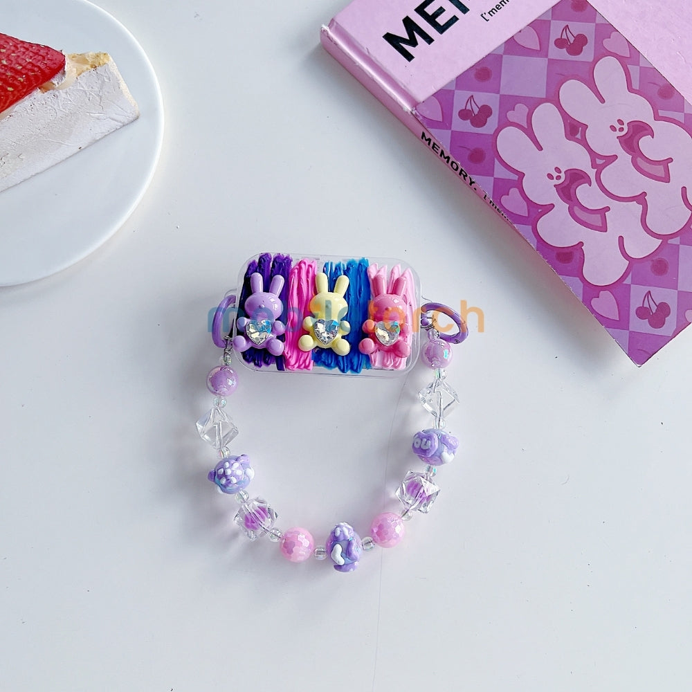 Cute Mini Cartoon Mirror Pop Universal Stand with Crystal Bracelet