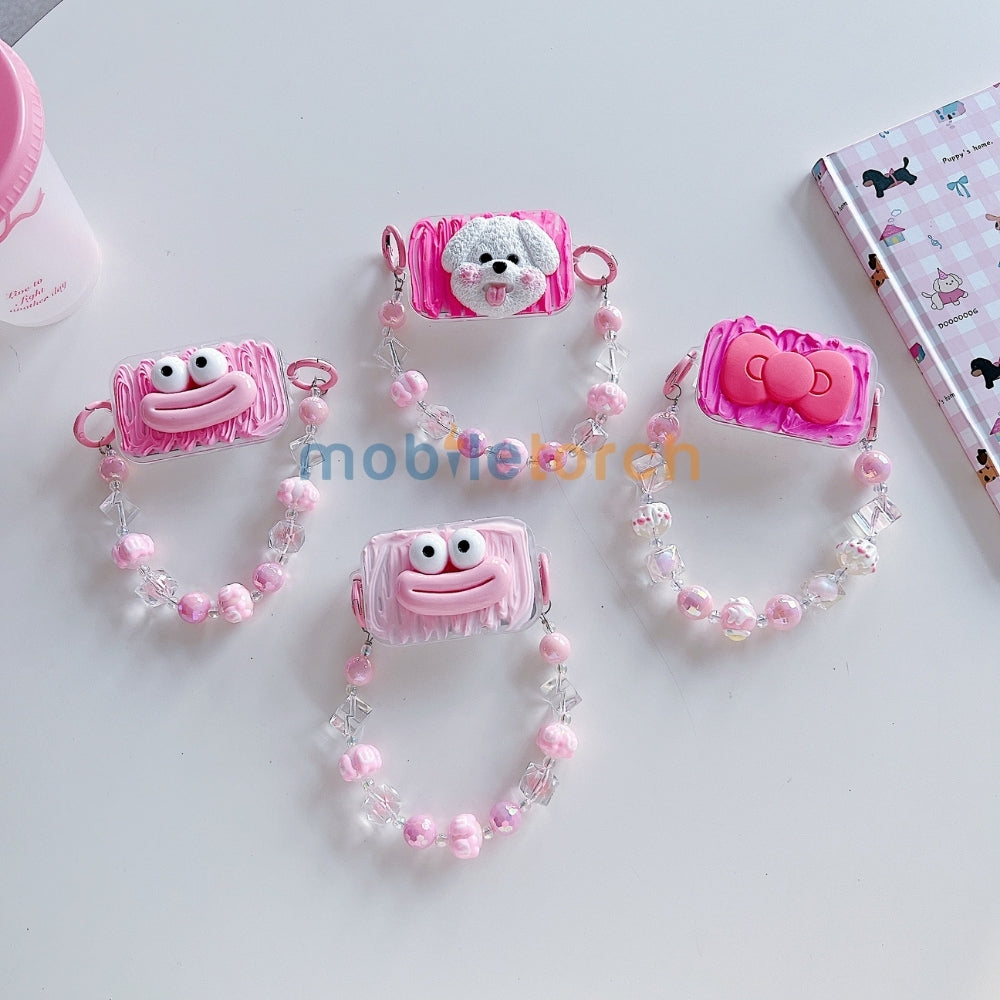 Cute Mini Cartoon Mirror Pop Universal Stand with Crystal Bracelet