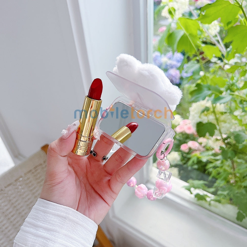 Cute Mini Cartoon Mirror Pop Universal Stand with Crystal Bracelet