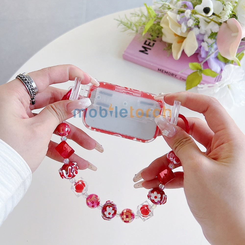 Cute Mini Cartoon Mirror Pop Universal Stand with Crystal Bracelet