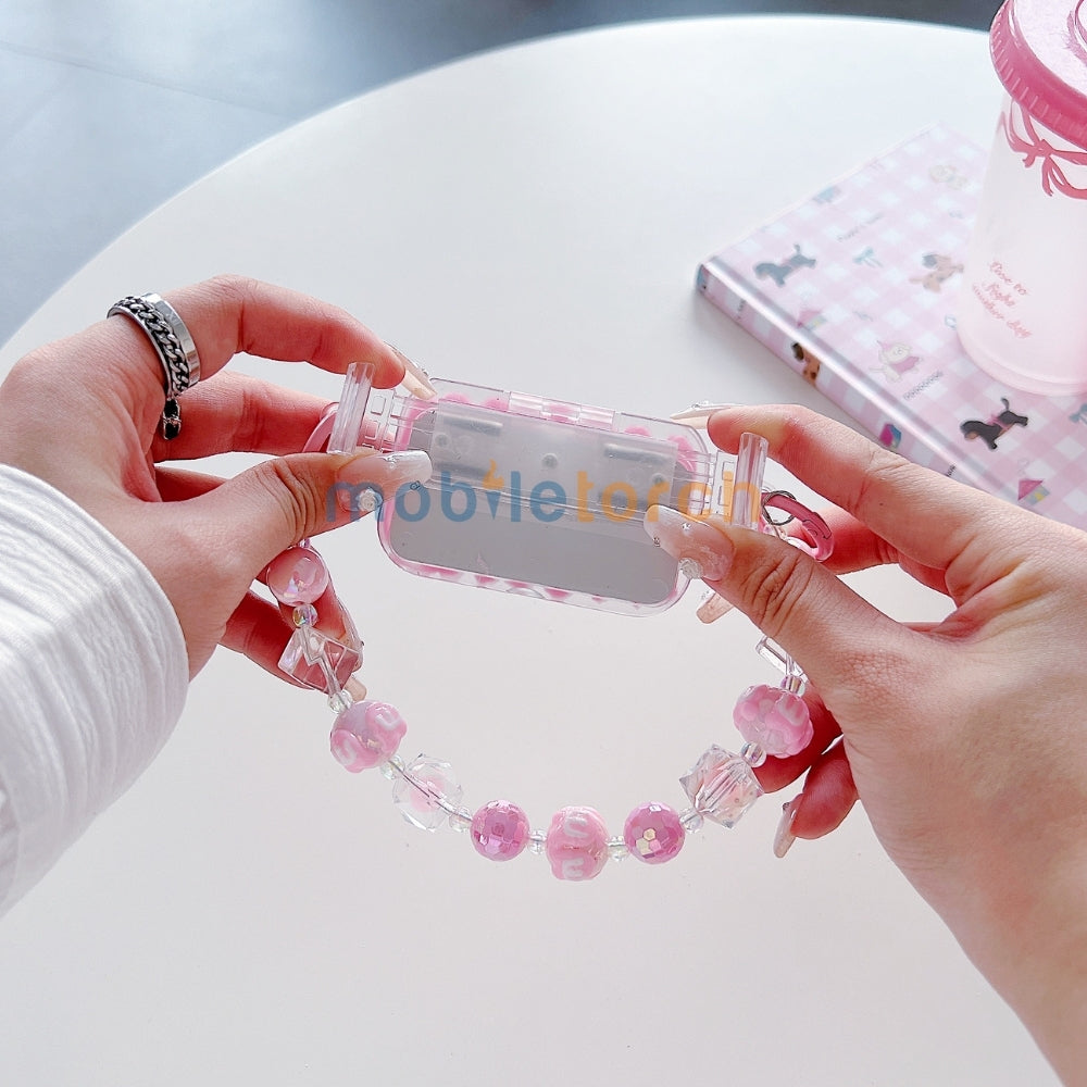 Cute Mini Cartoon Mirror Pop Universal Stand with Crystal Bracelet