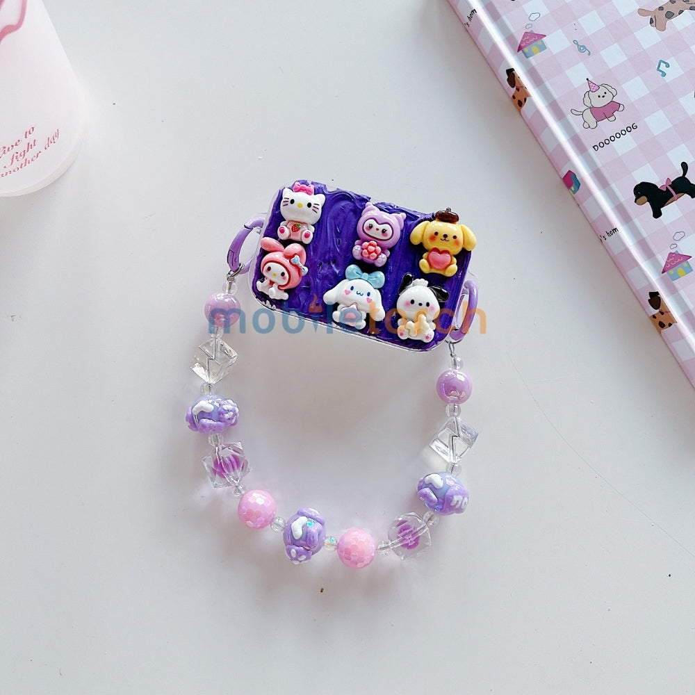 Cute Mini Cartoon Mirror Pop Universal Stand with Crystal Bracelet