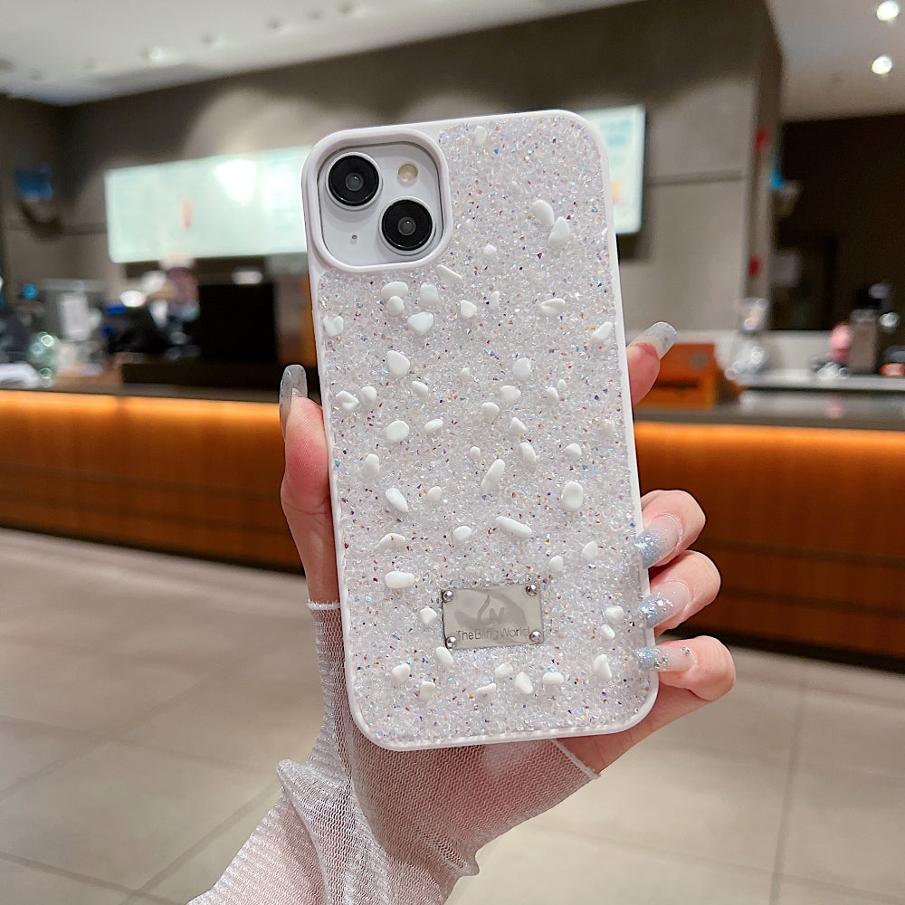 Diamond Studded Pattern Glittery Phone Case