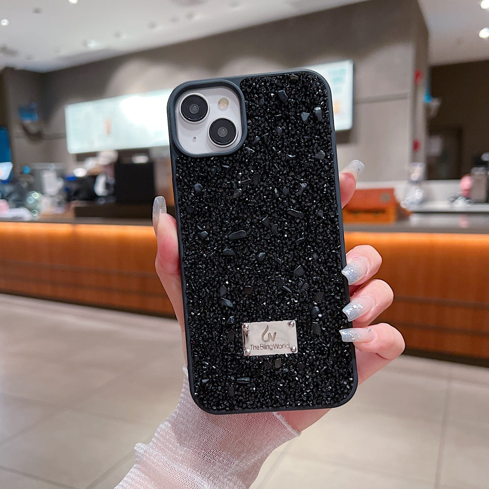 Diamond Studded Pattern Glittery Phone Case