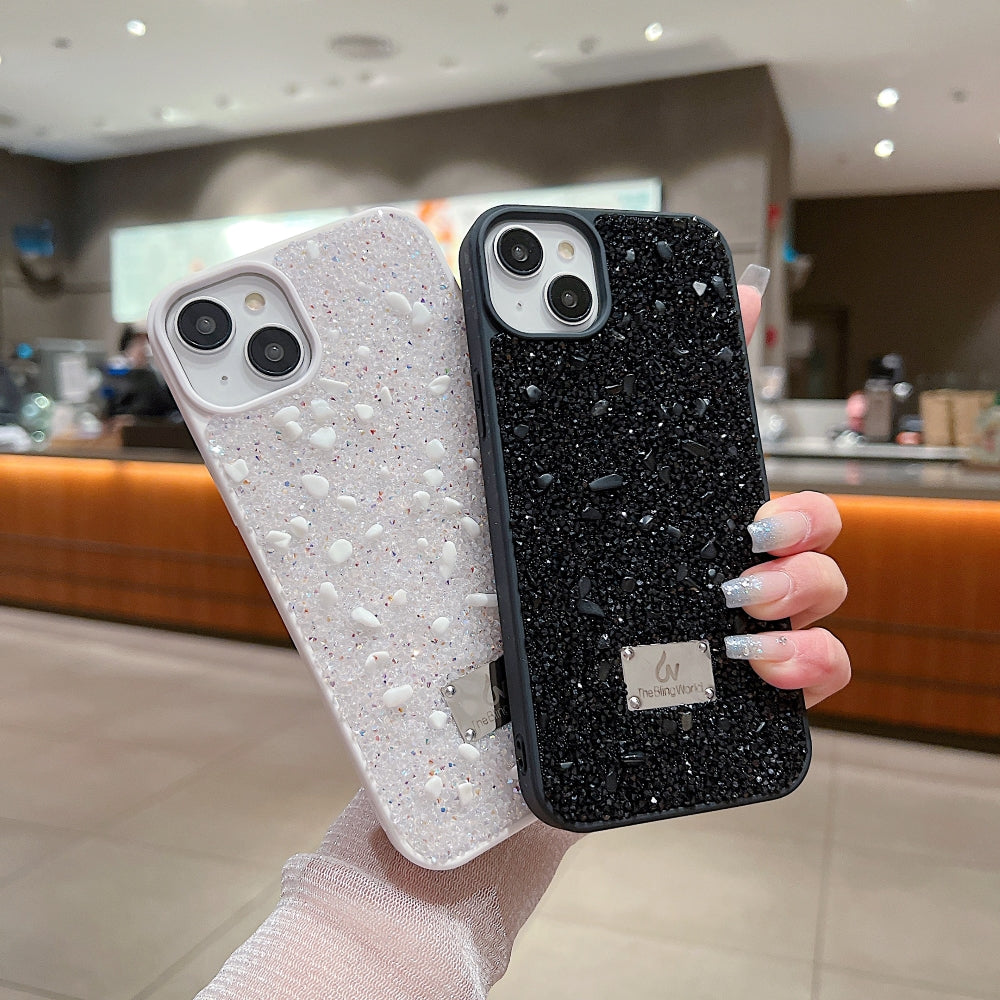 Diamond Studded Pattern Glittery Phone Case