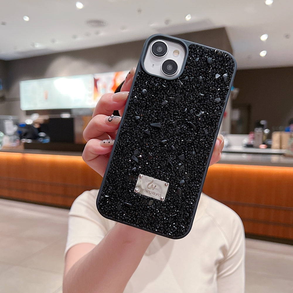 Diamond Studded Pattern Glittery Phone Case