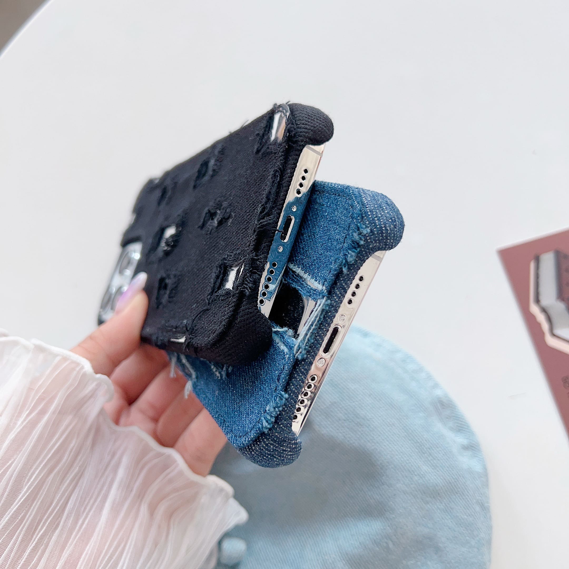 Distressed Denim Fashion Jeans Case (Only ₹150 as an Add-on)