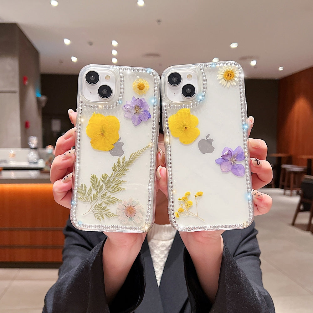 Dried Real Flowers Aesthetic Transparent Phone Case