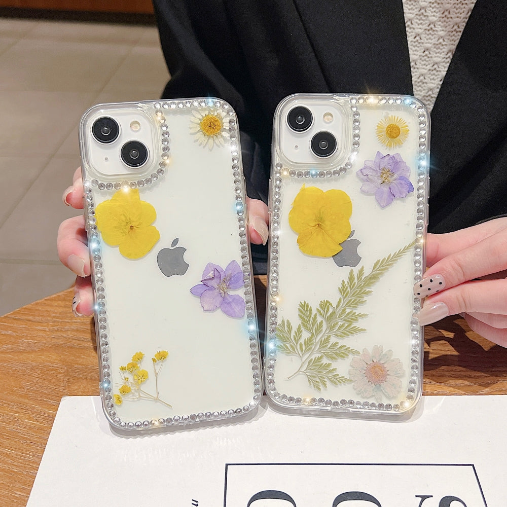 Dried Real Flowers Aesthetic Transparent Phone Case