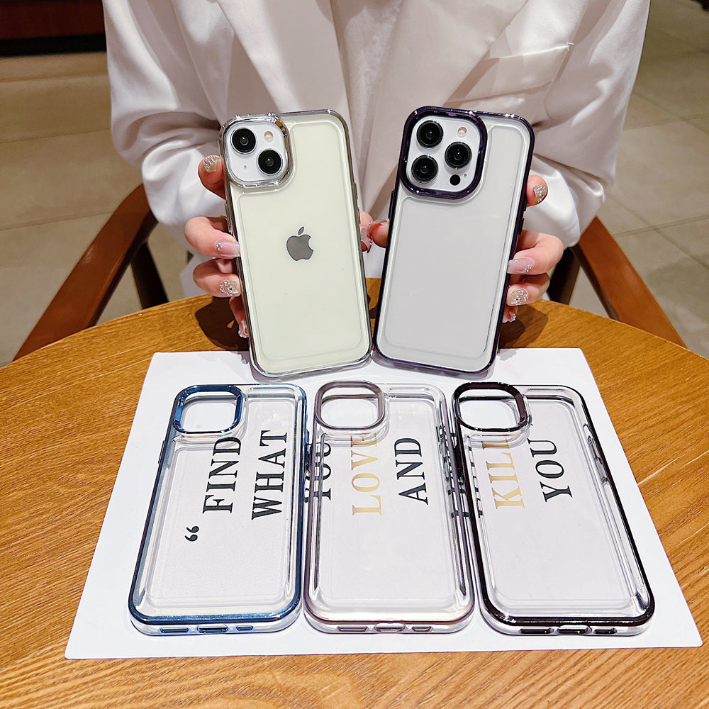Electroplating Shockproof Color Frame Transparent Cover - iPhone 15 Pro