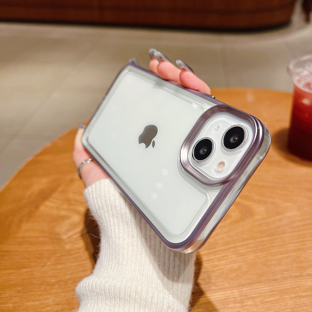 Electroplating Shockproof Color Frame Transparent Cover - iPhone 15 Pro