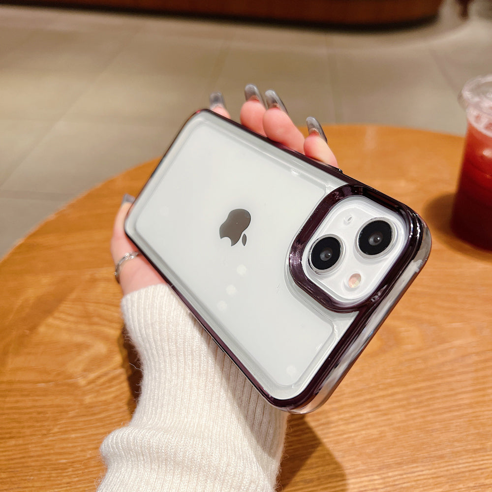 Electroplating Shockproof Color Frame Transparent Cover - iPhone 15 Pro