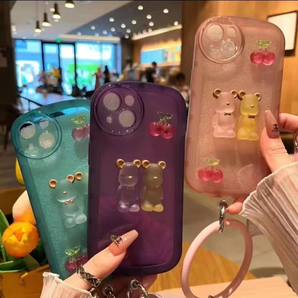 Fashion Bear Cartoon Ornament Bracelet Color Transparent Cover