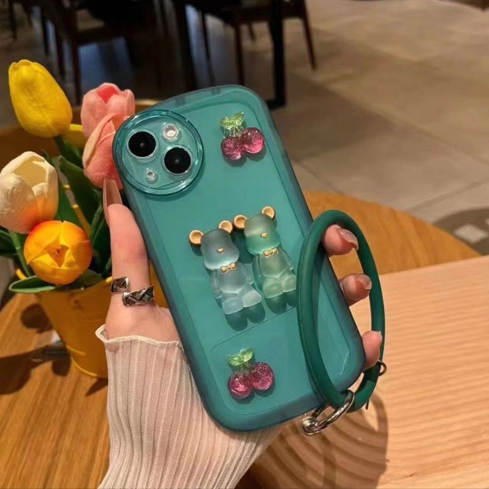 Fashion Bear Cartoon Ornament Bracelet Color Transparent Cover