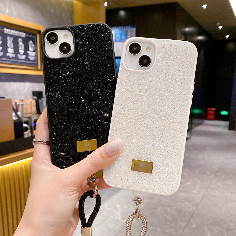 Luxury Fashion Colored Diamond Phone Case With Bracelet