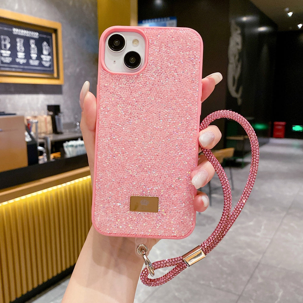 Luxury Fashion Colored Diamond Phone Case With Bracelet