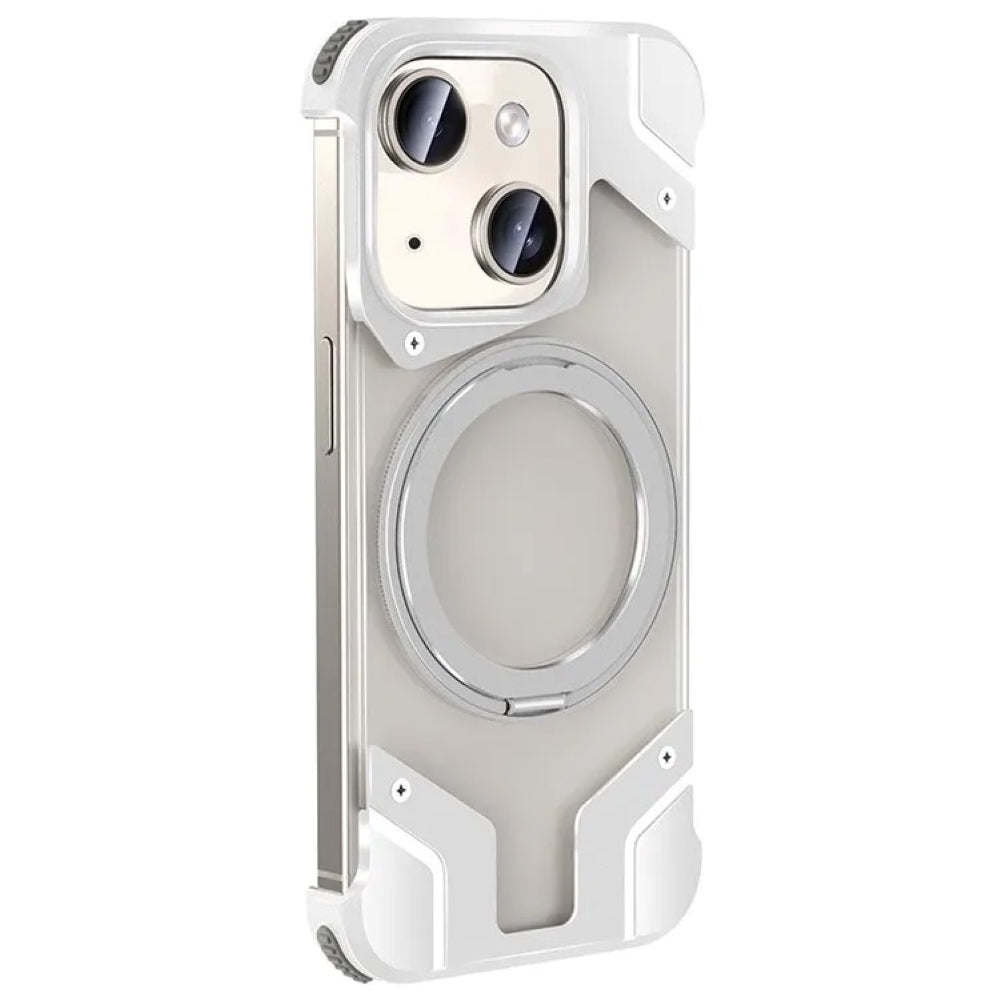 Magnetic Aluminum Alloy Frame Shockproof Phone Case with Ring Holder - iPhone 13