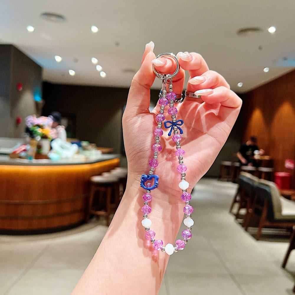 Moonlight Kitty Bead Phone Charm