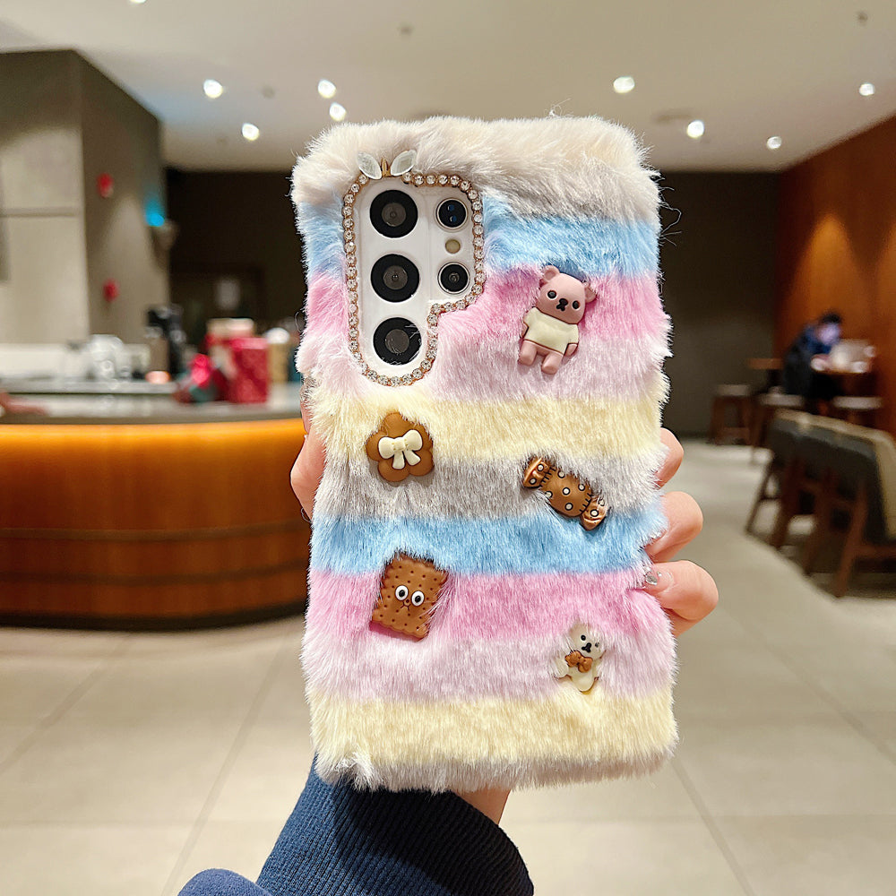 Rainbow Furry 3D Toy Camera Protection Soft Phone Case