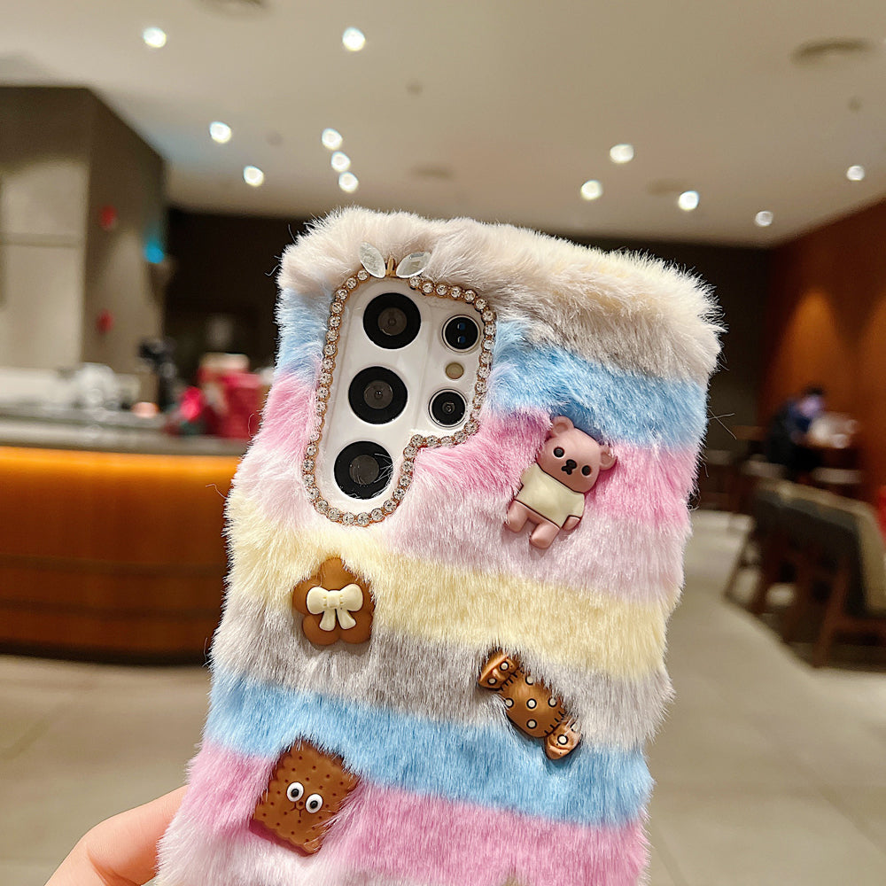 Rainbow Furry 3D Toy Camera Protection Soft Phone Case