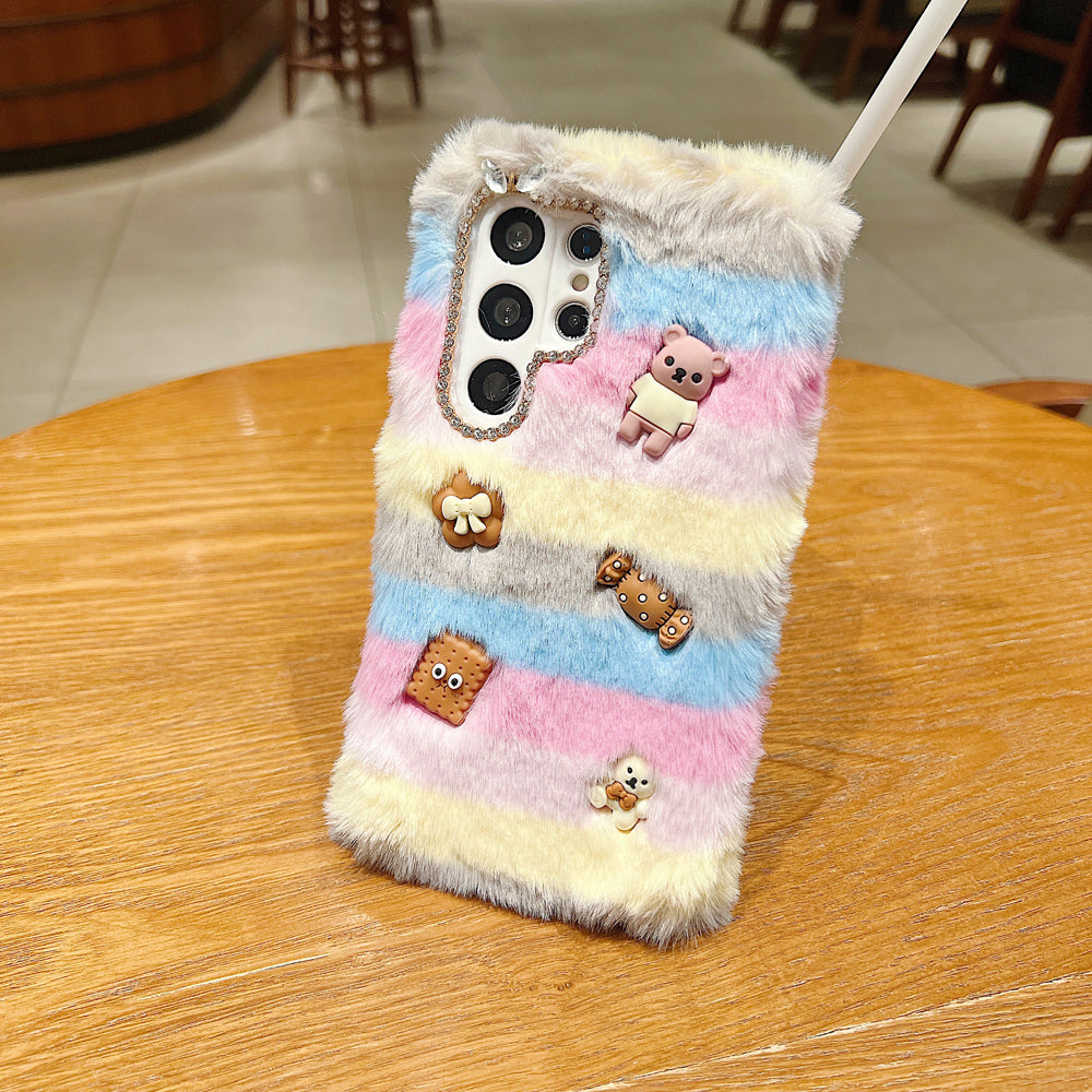 Rainbow Furry 3D Toy Camera Protection Soft Phone Case