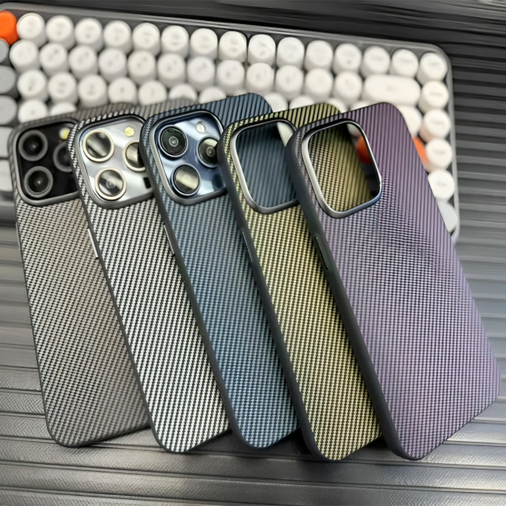 Ultra Thin Carbon Fiber Texture Matte Magsafe Phone Case