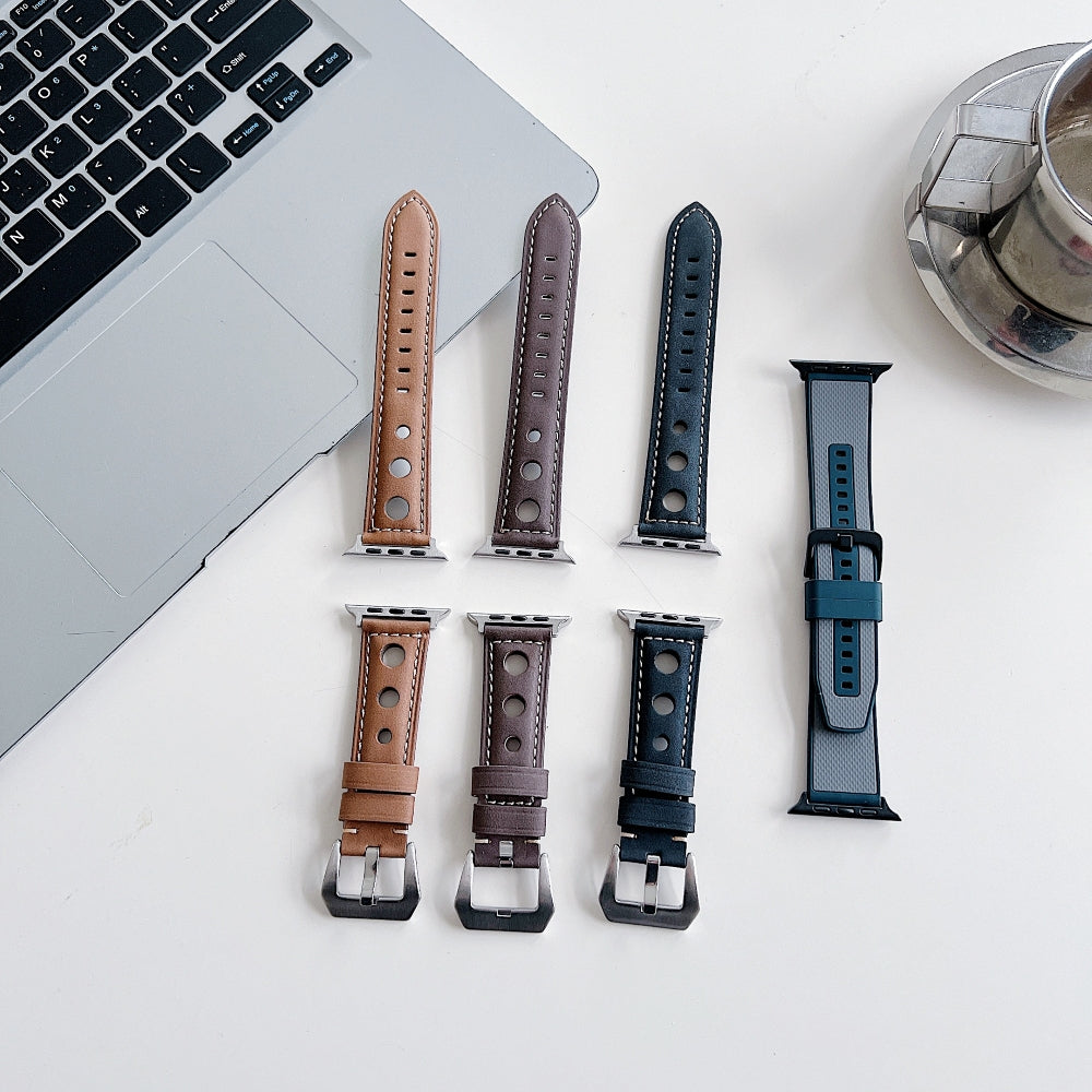 Vintage PU Leather Watch Band | Watch Strap for iWatch Series 9/8/7/6/5/4/3/2/1/Ultra 2/Ultra SE/SE 2