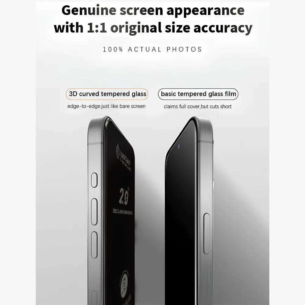 WOTAER 300C Full Curved 20 Degree Privacy Tempered Glass