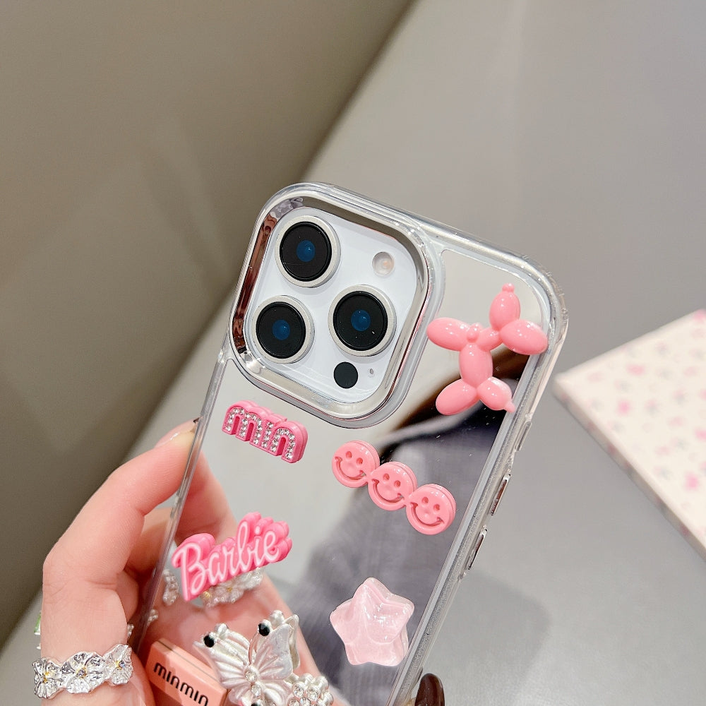 3D Creative Toy Graphic Mirror Phone Case With Bracelet