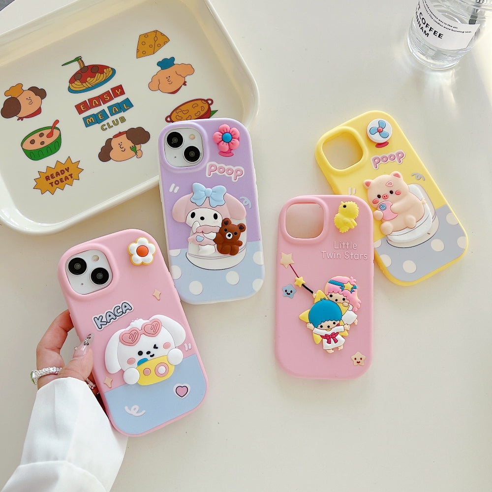 3D Spin Flower Silicone Soft Phone Case