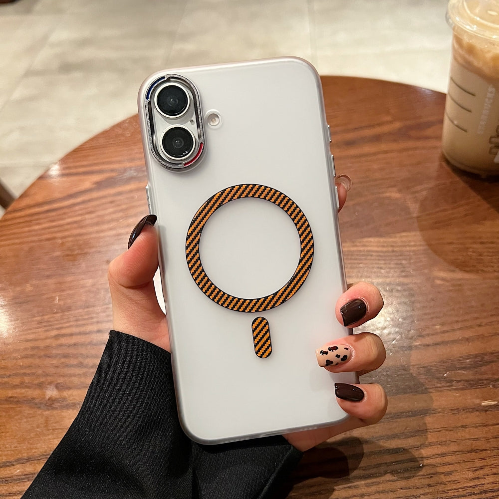 Carbon Fiber Pattern Built-in Magnetic Shockproof Phone Case