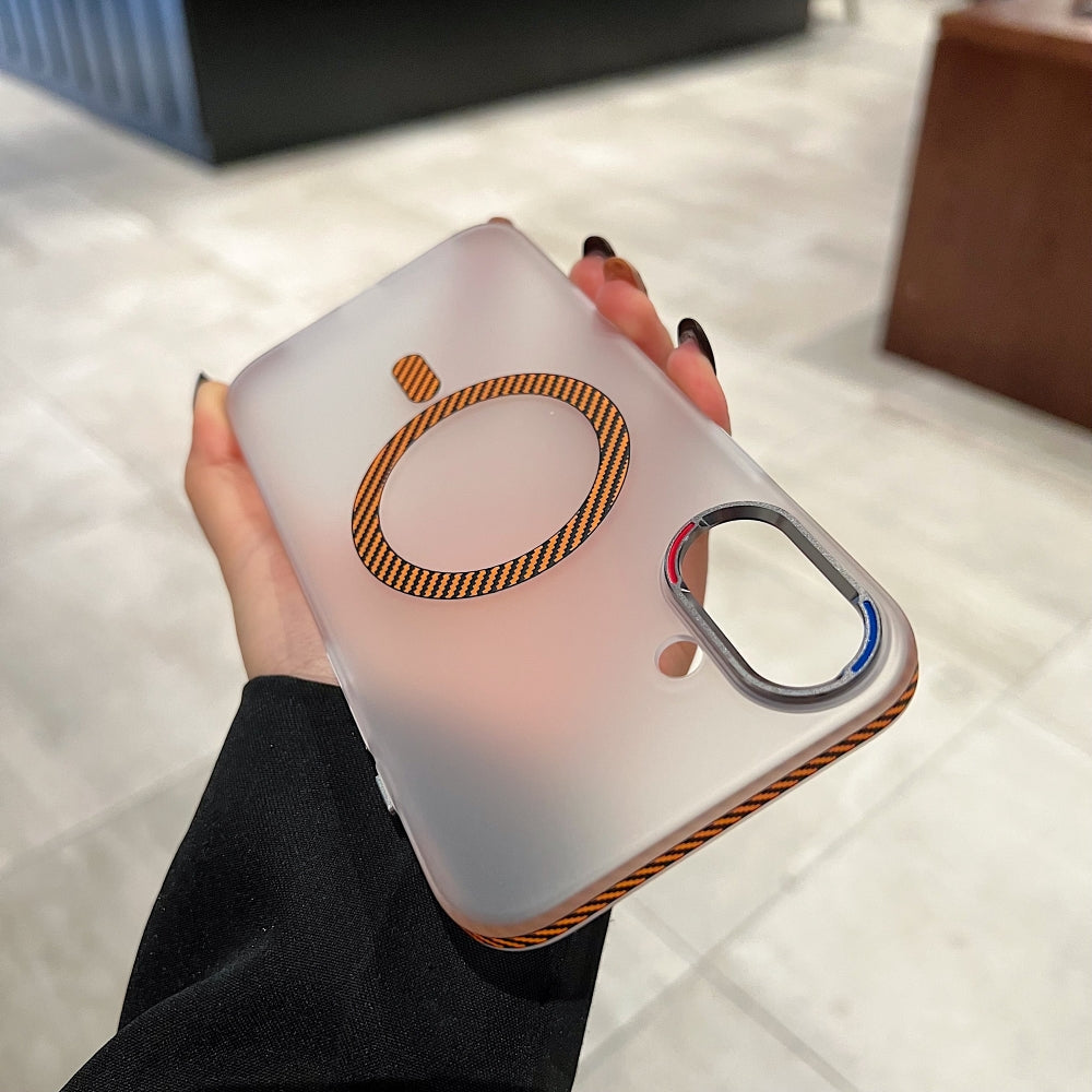 Carbon Fiber Pattern Built-in Magnetic Shockproof Phone Case