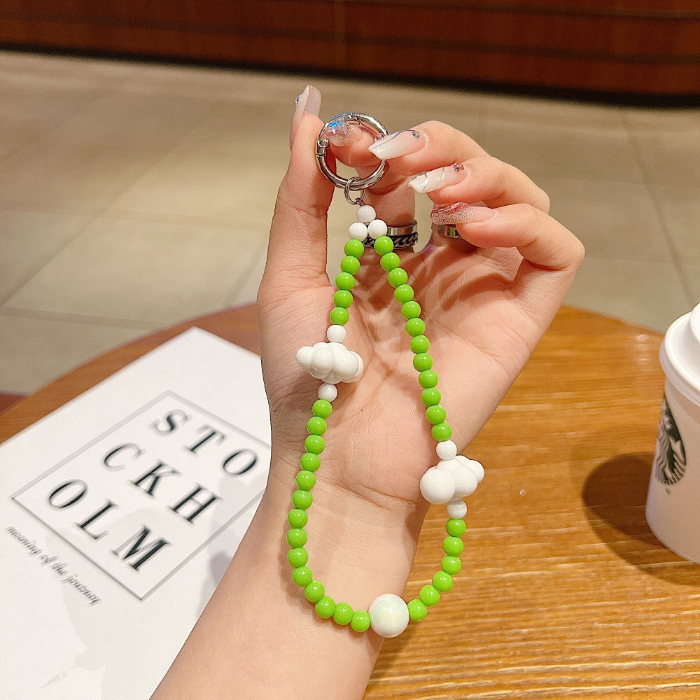 Cloud Pattern Hanging String Bead Phone Charm | Handbag Charm | Bracelet