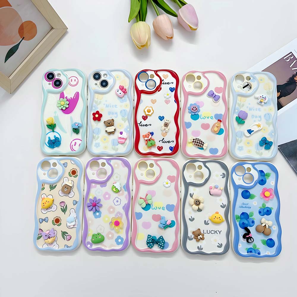 3D Cute Pet Flower and Toy Soft Cover With Random Heart Shape Bracelet - iPhone 12 Pro