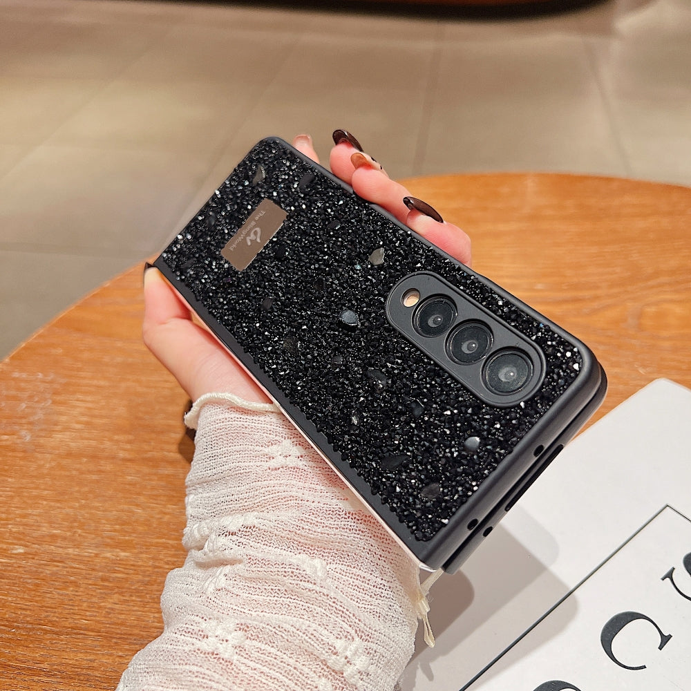 Diamond Studded Pattern Glittery Phone Case - Samsung Z Fold 6