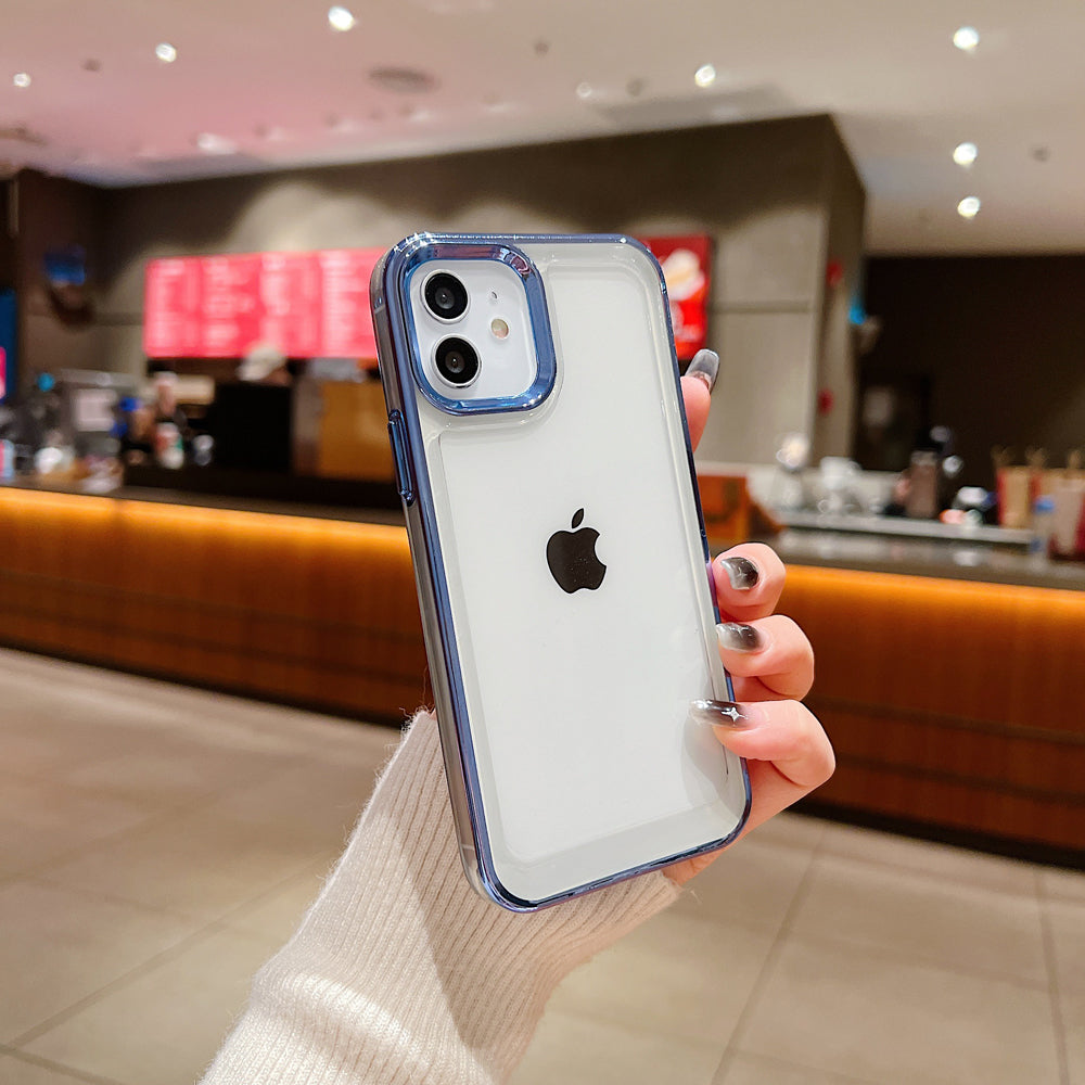 Electroplating Shockproof Color Frame Transparent Cover - iPhone 15 Pro