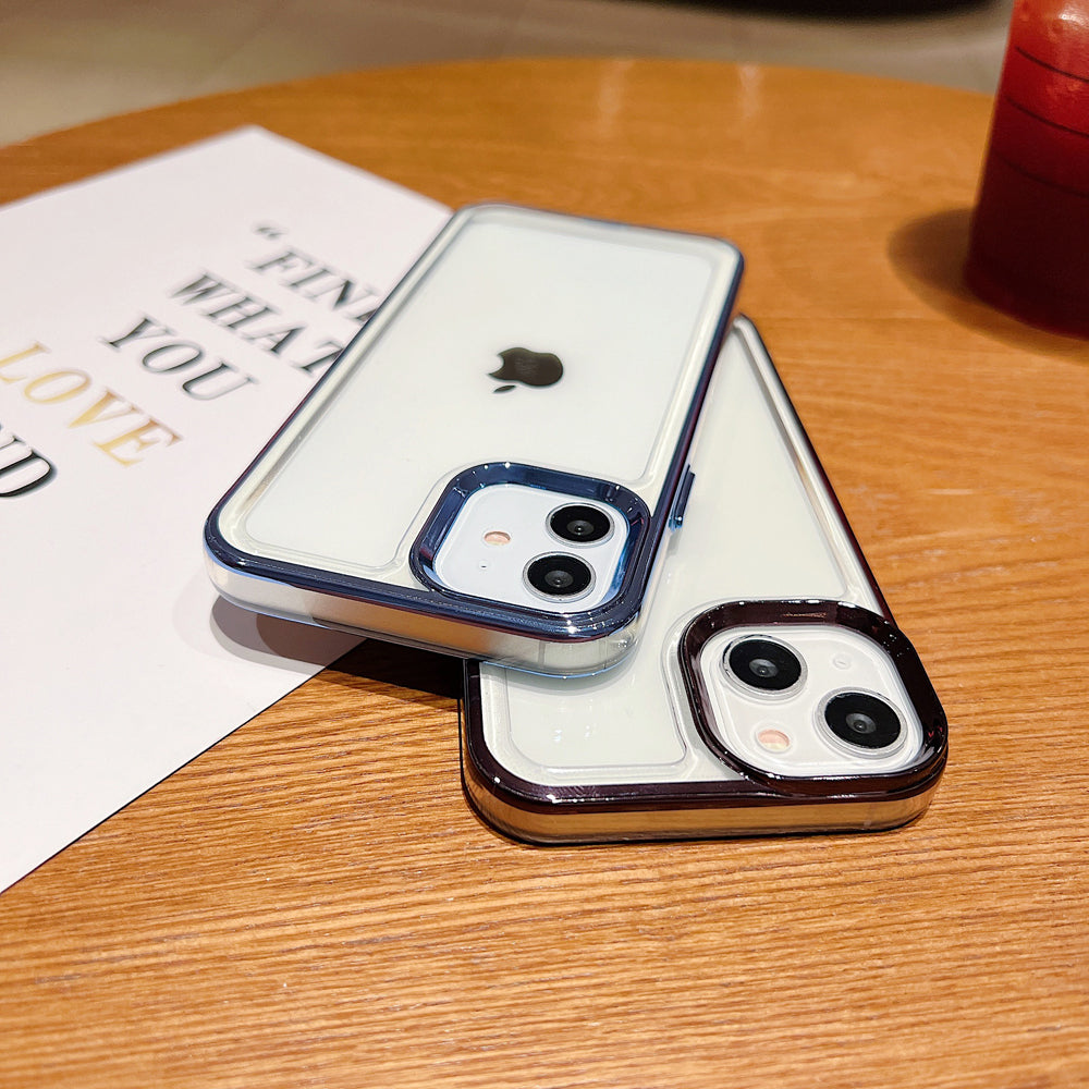 Electroplating Shockproof Color Frame Transparent Cover - iPhone 15 Pro