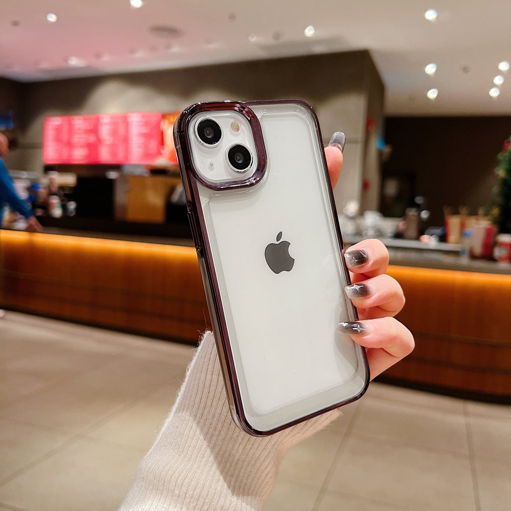 Electroplating Shockproof Color Frame Transparent Cover - iPhone 15 Pro