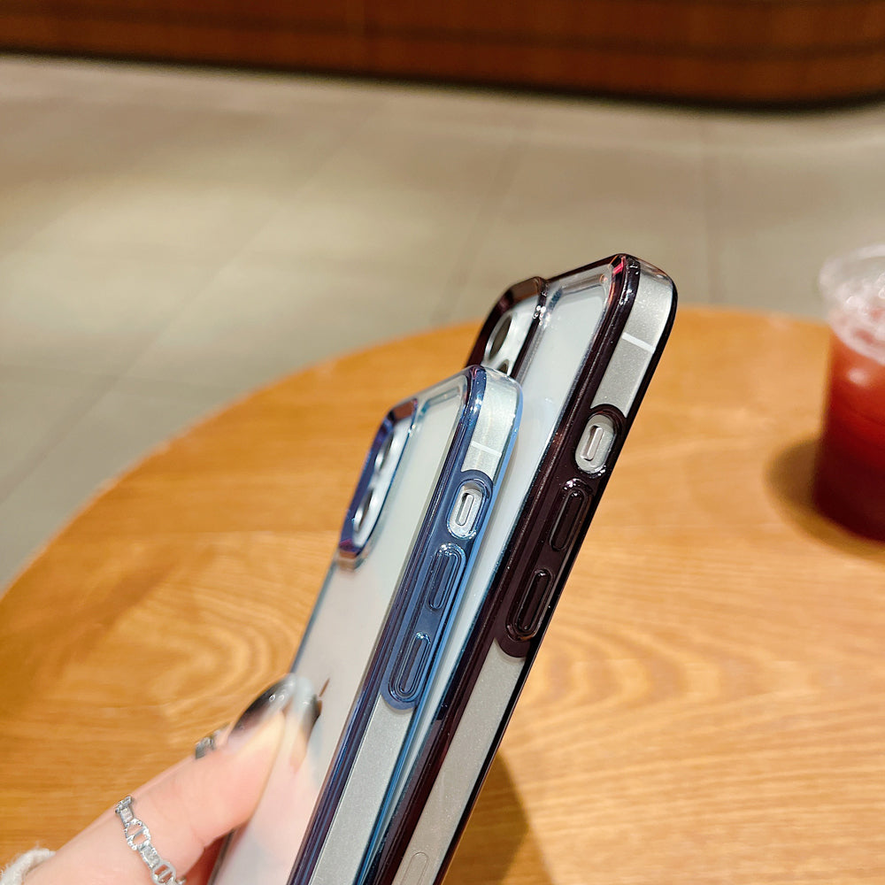 Electroplating Shockproof Color Frame Transparent Cover - iPhone 15 Pro