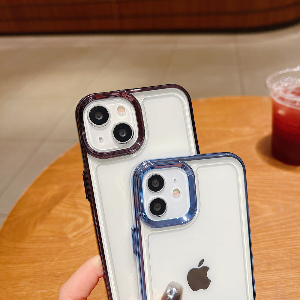 Electroplating Shockproof Color Frame Transparent Cover - iPhone 15 Pro