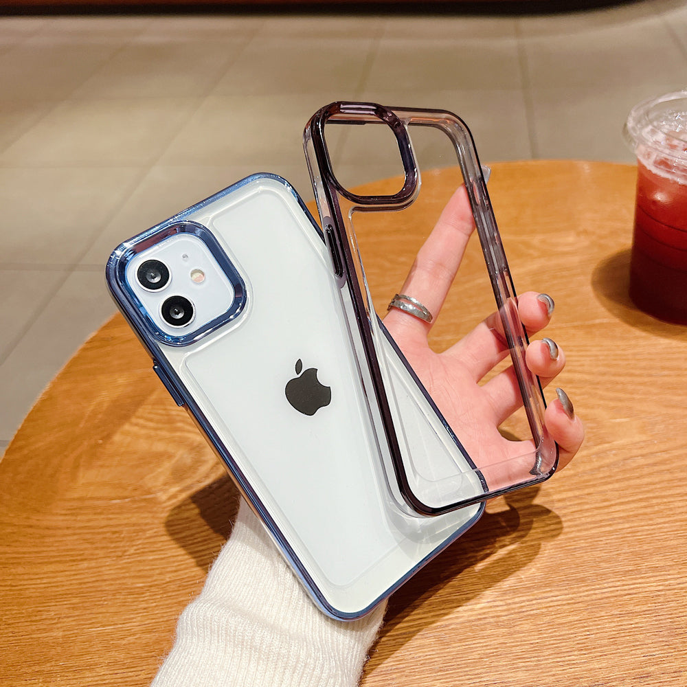 Electroplating Shockproof Color Frame Transparent Cover - iPhone 15 Pro