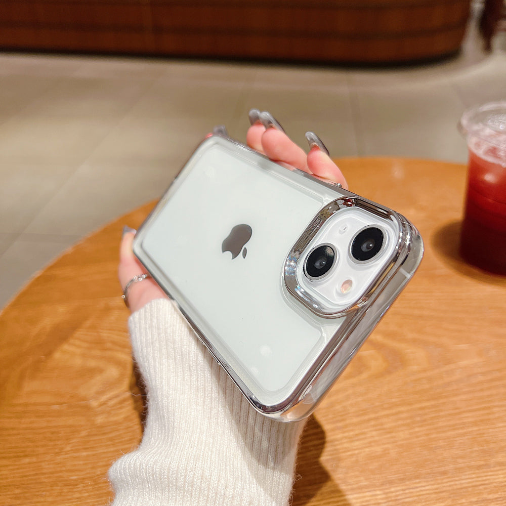 Electroplating Shockproof Color Frame Transparent Cover - iPhone 15 Pro