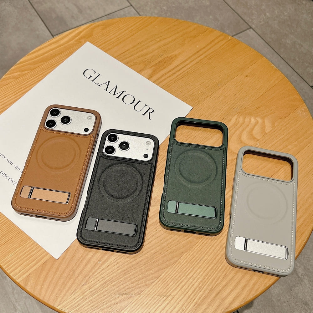 Elite Kickstand Leather Phone Case