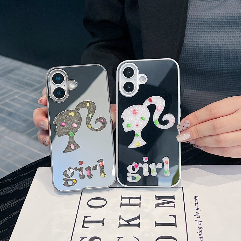 Girl Printed Graphic Mirror Phone Case